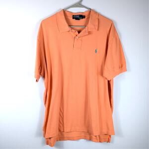 Polo Ralph Lauren Orange Polo Shirt XL Short Sleeve Classic Fit Cotton Mens
